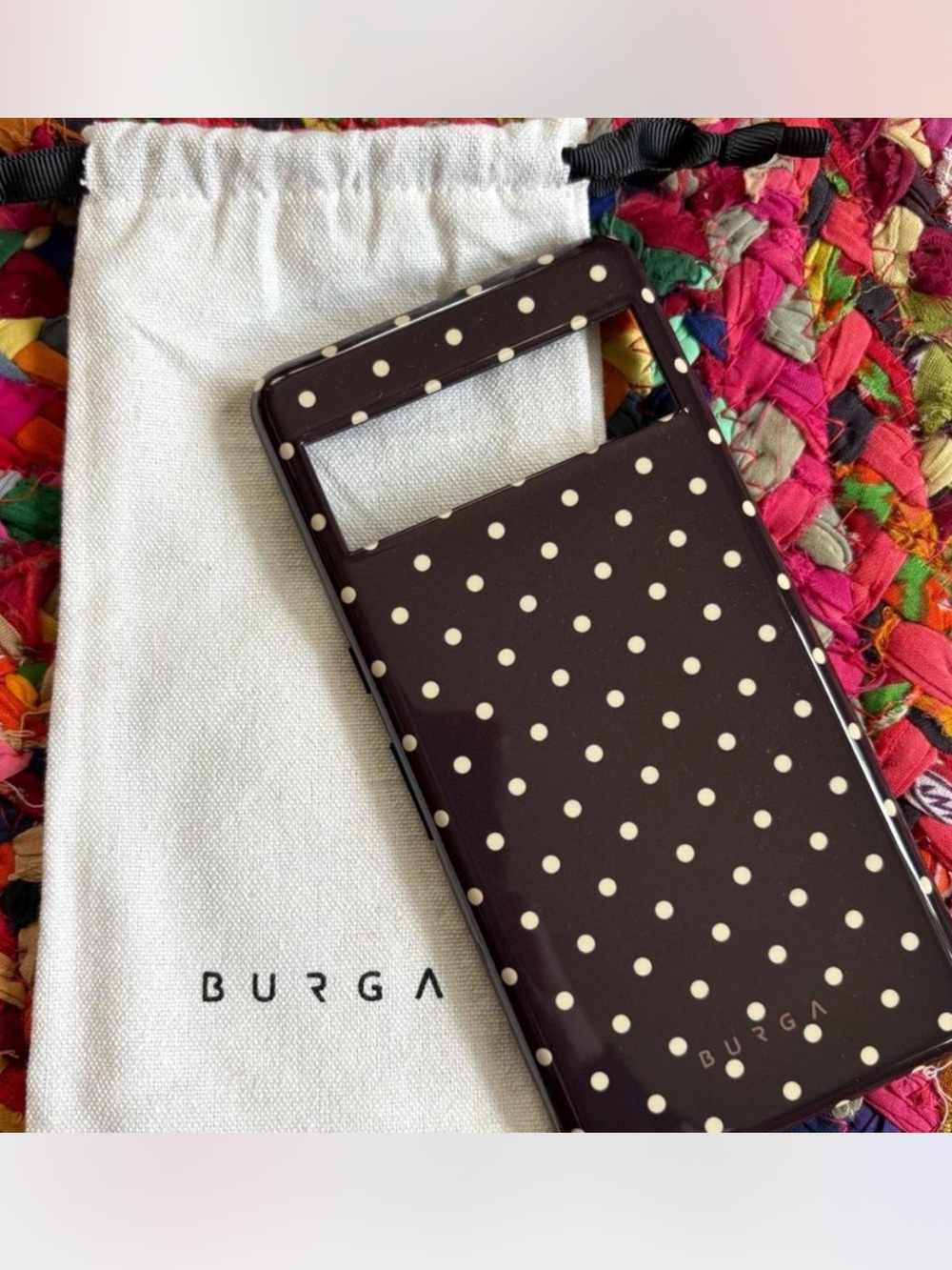BURGA ‘SORRY BUSY’ BROWN POLKA DOT PIXEL 7 PRO PHONE CASE